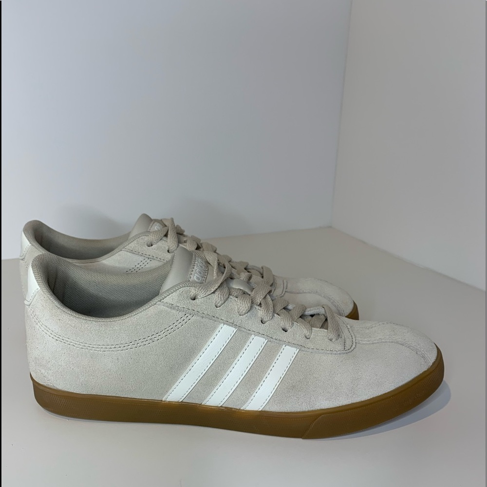 Adidas Courtset Sneakers, Women’s, Tan with White Stripes